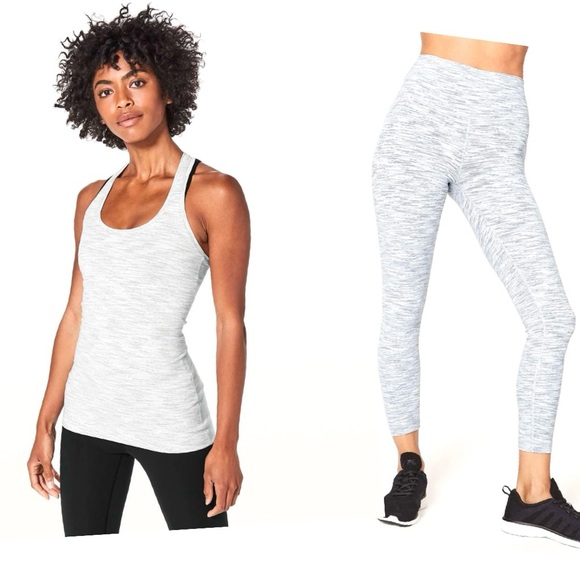 Lululemon Yoga Set - Cool Racerback Tank & Wunder Under High Rise Tight Leggings - Picture 1 of 14